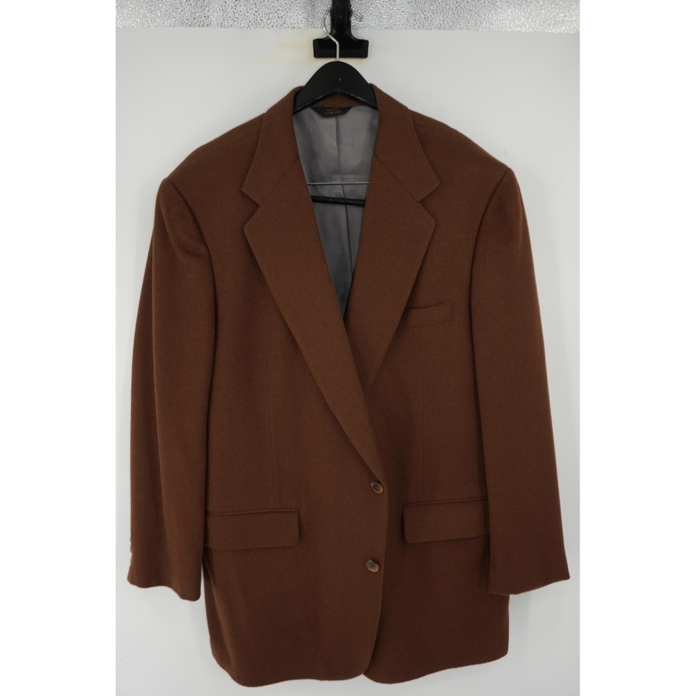 Southwick 2-Button Sport Coat Brown Flannel Wool Regular USA Men's 46